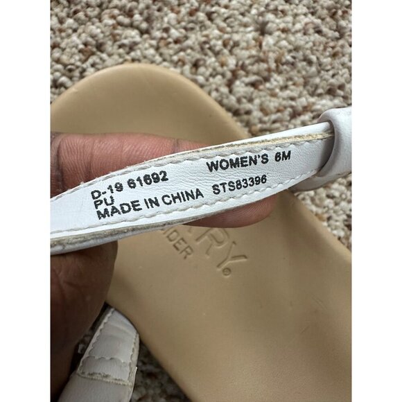 Sperry Top-Sider Saltwater Buckle Sandals 6M White Leather Thong Sandals 6M - Picture 6 of 7